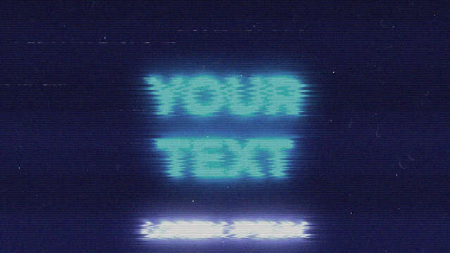 Glitch Damaged Retro Title with Cyberpunk Distortion and Analog Noise