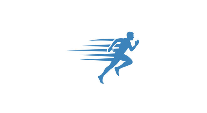 Runner in Motion Sprinting Fast Pace.