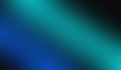 Obraz premium Abstract digital gradient background featuring smooth transitions of vibrant turquoise and deep blue colors with a subtle grainy film texture