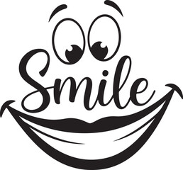 Fototapeta premium Smile Face, Smiling Emoticon, Vector Smiley, Black Smiley Face Icon