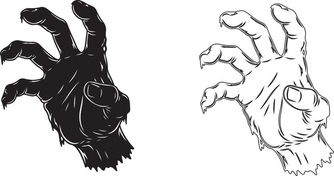 Tarantula spider icons, black and white vector illustrations, creepy crawly animal symbols, set of 2