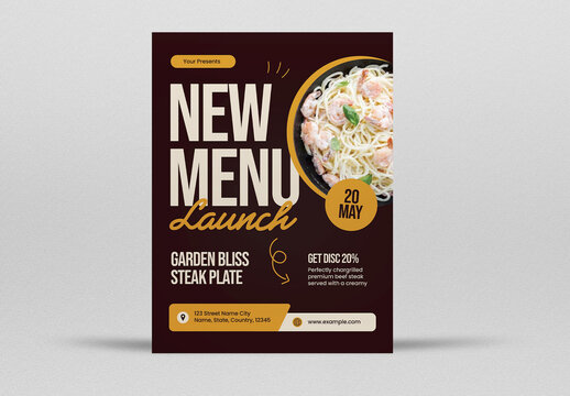 Brown Modern New Menu Launch Flyer