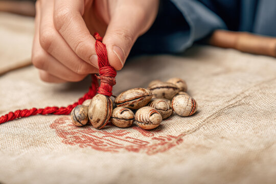 Hand craft cord shell bracelet juneteenth handmade tradition