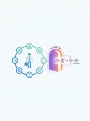 Obraz premium AI Portal Concept for Business Process Automation and Success