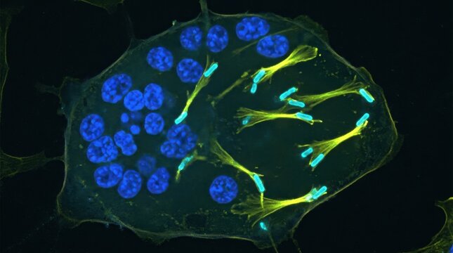 Burkholderia pseudomallei Multinucleated Giant Cell, Confocal