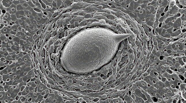 Schistosoma mansoni Egg Granuloma, Liver Biopsy SEM