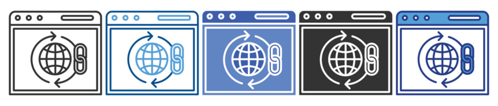 Global seo icon set multiple style collection
