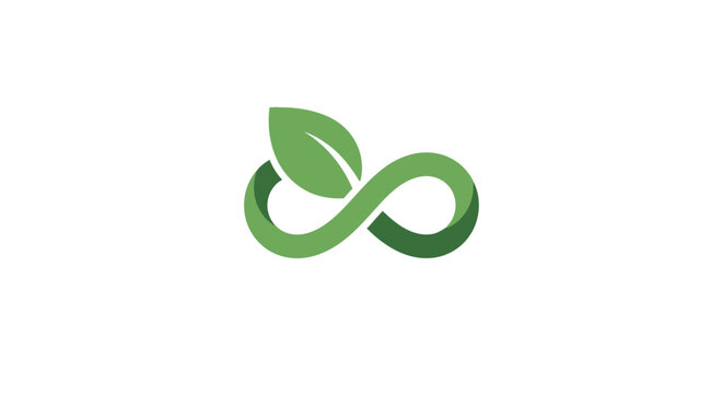 Green infinity leaf eco symbol.