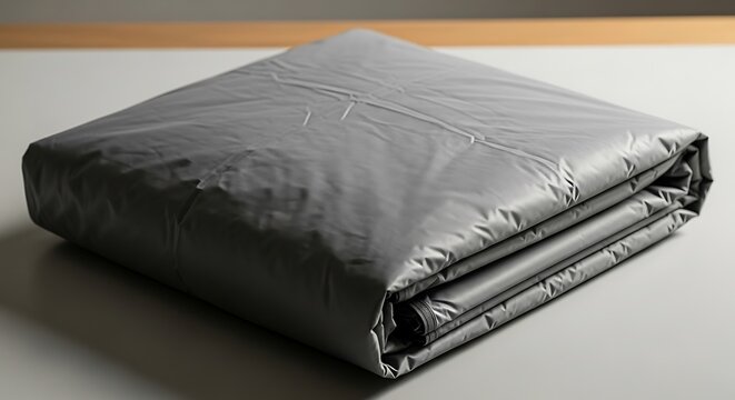 Neatly Folded Grey Waterproof Protective Cover for Vehicle or Furniture