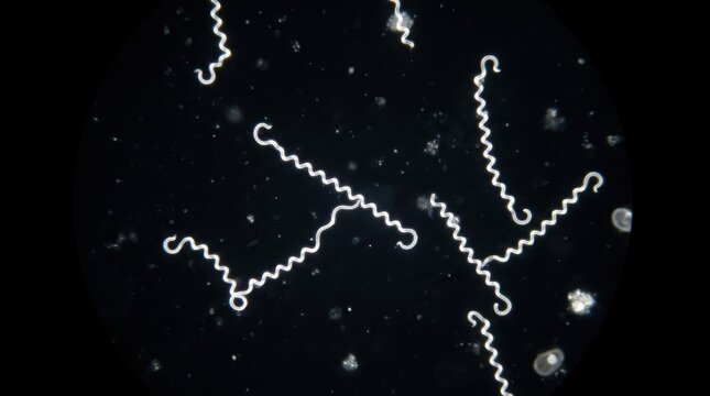 Leptospira interrogans Corkscrew Hooked End, Dark Field