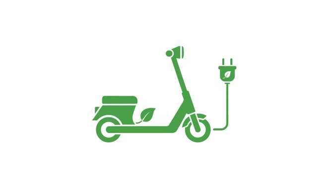Electric scooter with charging plug.