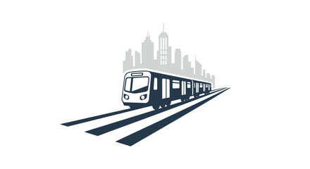 Fototapeta premium Modern tram on city railway tracks.