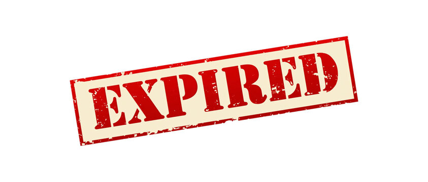 Red stamp with the word expired on isolated transparent background