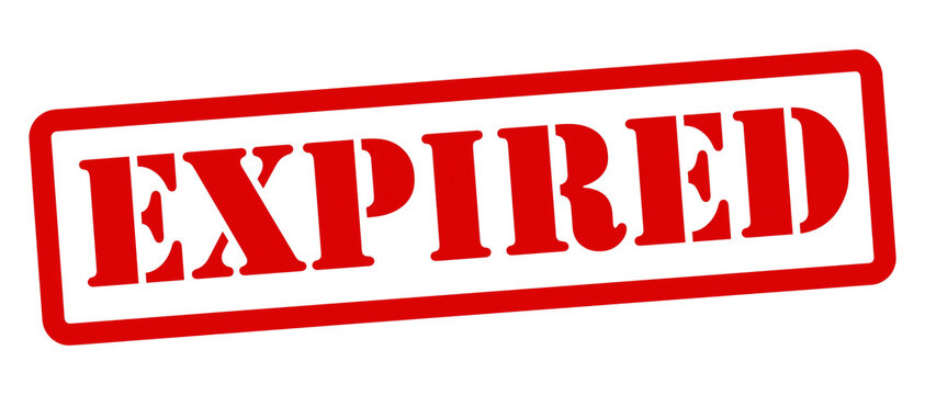 Red stamp with the word expired on isolated transparent background