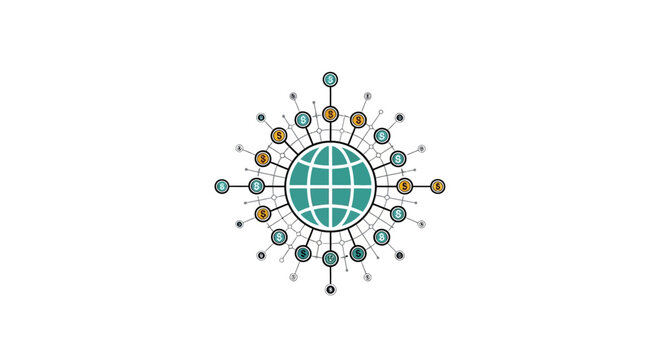 Global Network Connections Earth Symbol.