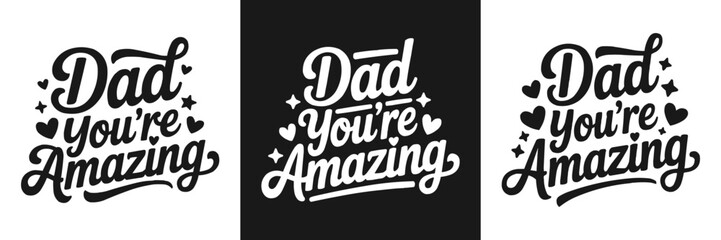 Obraz premium Decorative text art celebrating fathers with lovely hearts and stars