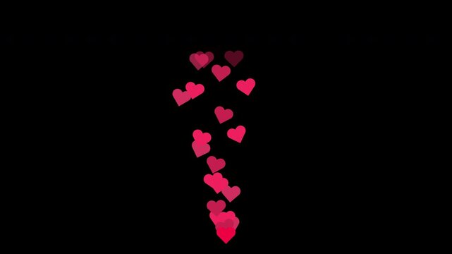 Animation Red Heart Stream reaction social media love like emoji , Love button emoji motion graphic alpha channel. 4K video