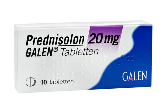 Medikament Prednisolon 20 mg Galen 10 Tabletten Hintergrund transparent PNG cut out