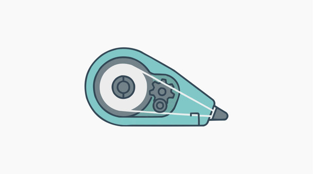 Correction tape dispenser with internal gears and tape roll illustration