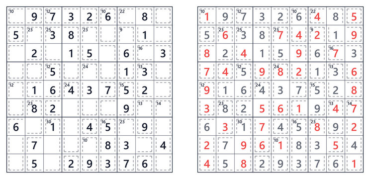 Sudoku puzzles with completed sections and pencil marks for solving  