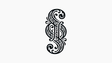 Fototapeta premium Ornate Paragraph Symbol Decorative Flourish Black and White
