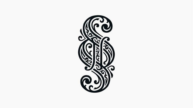 Ornate Paragraph Symbol Decorative Flourish Black and White