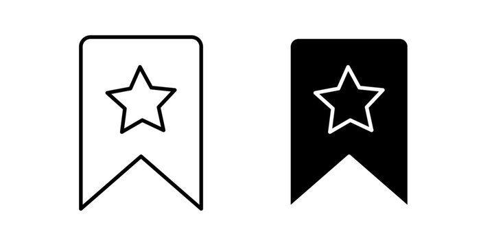 Bookmark icon in outline and solid style, isolated on white background. Perfect for saving, reading list, and content favorite features in mobile and web design.