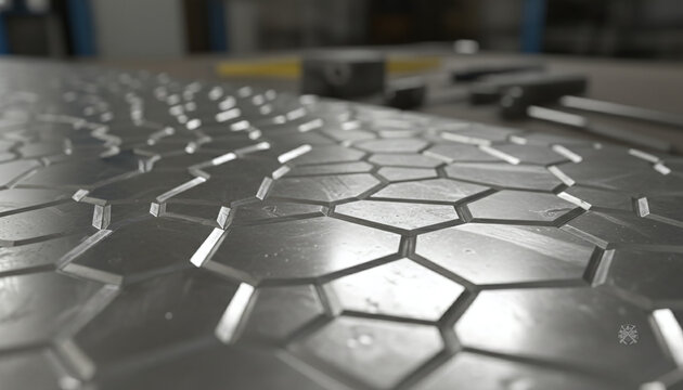 Etched crystalline titanium texture with large interlocking metallic crystal grains