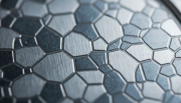 Etched crystalline titanium texture with large interlocking metallic crystal grains