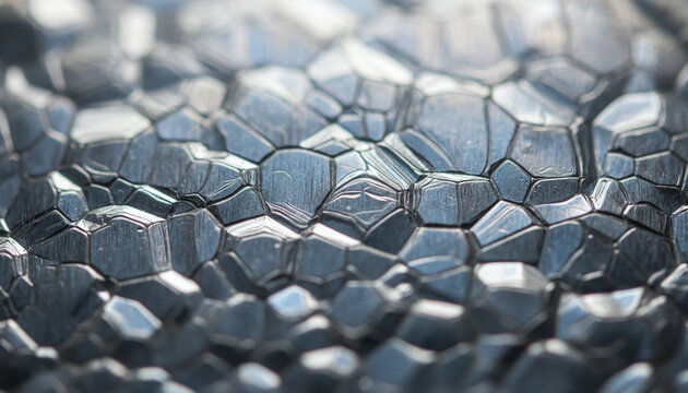 Etched crystalline titanium texture with large interlocking metallic crystal grains