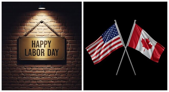 Labor day and us canada relations patriotic holiday and international partnership