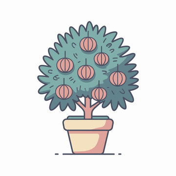 Potted plant with green leaves.