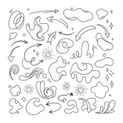 Fototapeta premium Doodle Elements Set: Arrows, Shapes, & Decorative Outlines