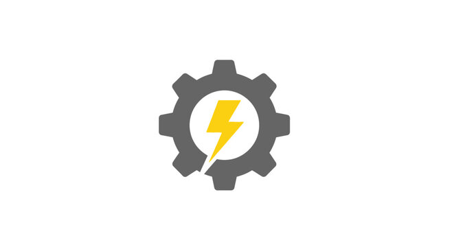 Gear with yellow lightning bolt symbol.