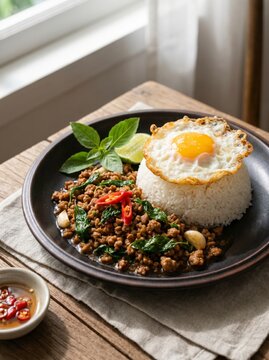 Thai Pad Kra Pao (Stir-fried basil with minced pork).