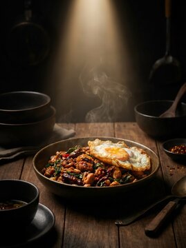 Thai Pad Kra Pao (Stir-fried basil with minced pork).