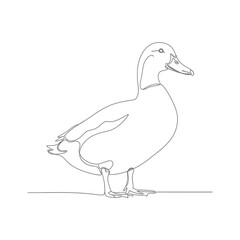 Fototapeta premium Continuous Line Art of a Duck on White Background