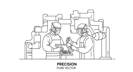 Fototapeta premium Industrial Workers Operating Control Panel in Factory Setting
