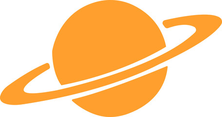 Saturn planet, ringed world and galaxy icon in flat style vector, space, cosmic, astronomy, orbit, universe symbols bundle © AbdulJabbar