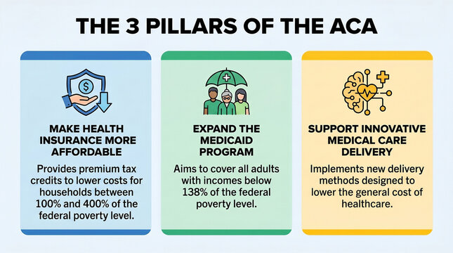 Affordable Care Act (ACA) Infographic: The 3 Pillars of US Healthcare Reform
