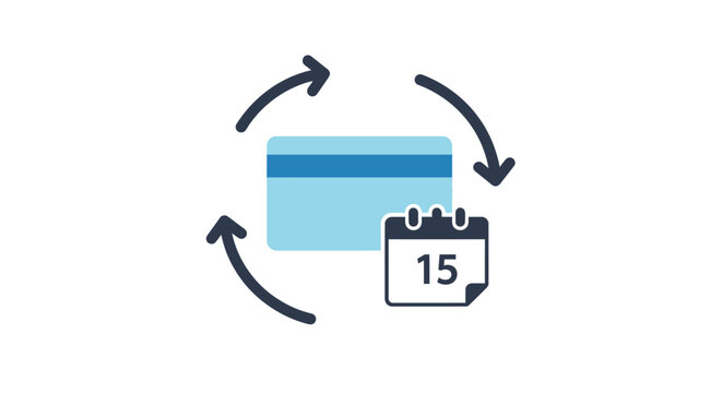 Credit card payment schedule calendar.