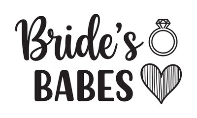 Obraz premium Bride and Groom Elegant Typography Vector