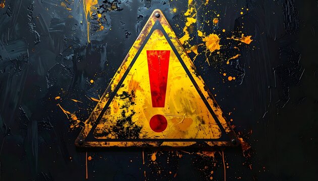 Warning Sign with Red Exclamation Mark.