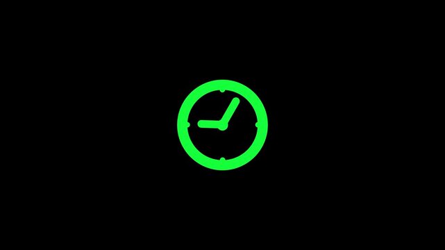 simple clock icon animation ,clock concept