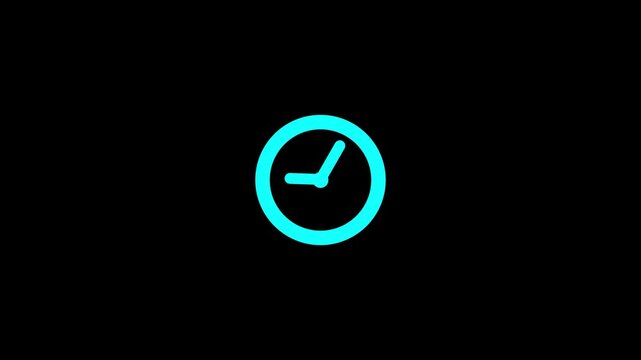 simple clock icon animation ,clock concept