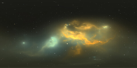 360-degree full-sphere panoramic space background with nebula and stars. It was neither partly nor fully created with generative AI. © Peter Jurik