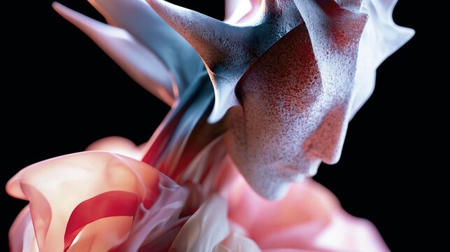 Flammes color&eacute;es aux teintes roses et bleues dansant sur fond noir