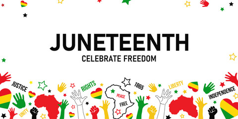 Fototapeta premium Colorful Juneteenth Freedom Day Celebration Illustration