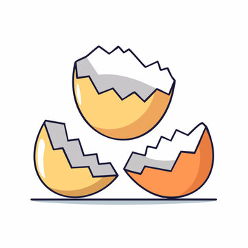 Broken Egg Shells Illustration