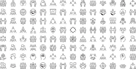 Fototapeta premium Hand-drawn safety symbols including hazard warnings, first aid, and emergency signs for workplace or public safety materials.